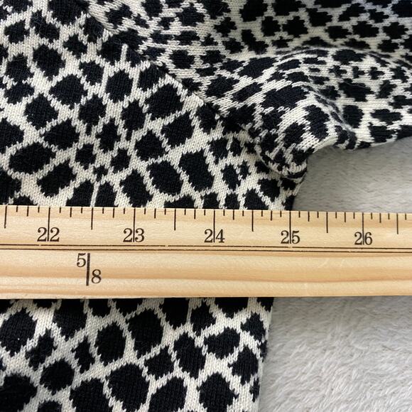 Isaac Mizrahi Cardigan Sweater Women Plus 2X‎ Black White Mosaic Print Old Money - Picture 7 of 9